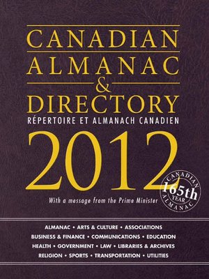 cover image of Canadian Almanac & Directory, 2012